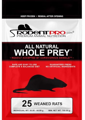RodentPro Frozen Reptile Feeder Weaned Rats (25 Count)