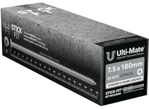 Ulti-Mate Stick-Fit Frame Anchor Screw - 7.5 x 180mm (Box 25 pcs)