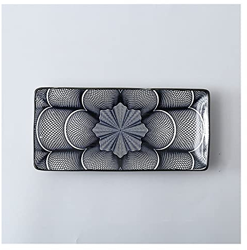 saditesdk Dinner Plates Crockery Party Dinner Dishes Tableware Set Japanese Sushi Plate Creative Underglaze Rectangular Dish Household Cold Plates 1 PC Dishes Dessert Plates，C