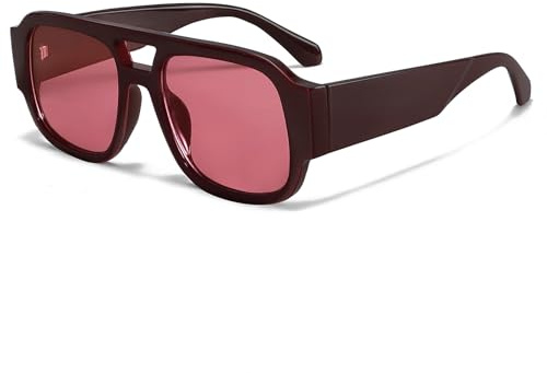 GUVIVI Retro Oversized Pilot Sunglasses for Women Men UV400 Protection | 2026 Vintage Chic Comfortable Square Double Bridge Trendy party Vacation Travel Beach Shades Sun Glasses