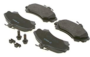 Bosch BP182 - Auto Bremsbeläge vorne - Bosch-Qualität - für leises Bremsen mit wenig Staub - ECE-R90 zertifiziert - kupferfrei - 1 Set mit 4 Bremsbelägen - mit Zubehör