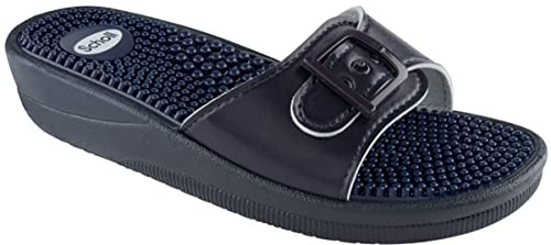 Scholl New Massage, Sandali Donna, Blu, 37 EU