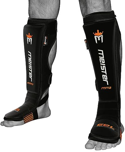 Meister MMA EDGE läder vristskydd med gelstoppning (par) – svart – stor/X-Large