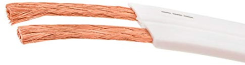DCSk PROflat 15 - Cavo Piatto per Altoparlanti 10m 2x1,5mm² Bianco | Flessibile in Rame OFC per Hi-Fi Audio | Schermato con Isolamento per Casse Acustiche
