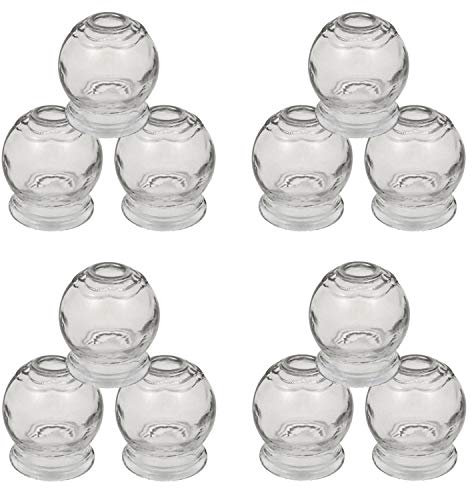 12er SET Schröpfgläser ø 6 cm Höhe 7,5 cm Schröpfen aus Glas (Feuerschröpfen) Vakuum Massage/Glass Cupping Dia 6 cm/Банки медицинские