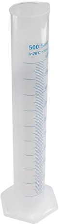 Othmro 1pc 500ml Plastic Graduated Cylinder, Measuring Plastic Cylinders, Science Measuring Lab Test Tube Flask Liquid Measuring Tools