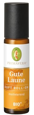 PRIMAVERA Duft Roll-On Gute Laune bio 10 ml - Orange, Limette und Zitrone - Aromaöl, Duftöl, Aromatherapie für unterwegs - motivierend - vegan | Aromaöl, Duftöl, Aromatherapie für unterwegs, motivierend, vegan, Ätherisches Öl, für Wellness, für Nutzung zu Hause