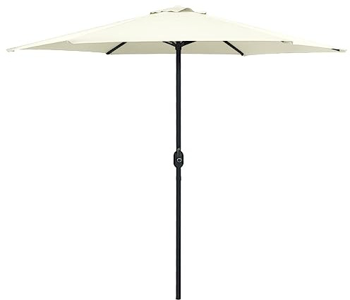 vidaXL Sonnenschirm mit Aluminium-Mast Kurbelmechanismus Ampelschirm Gartenschirm Marktschirm Strandschirm Balkonschirm Terrasse 270x246cm Sandweiß