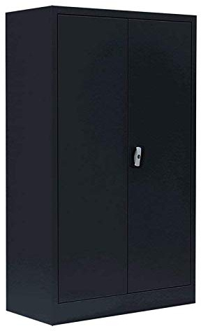 Stahl Aktenschrank 120x80x38,3cm Schwarz 530299 | Komplett montiert keine Montage notwendig, abschließbar, Metallschrank