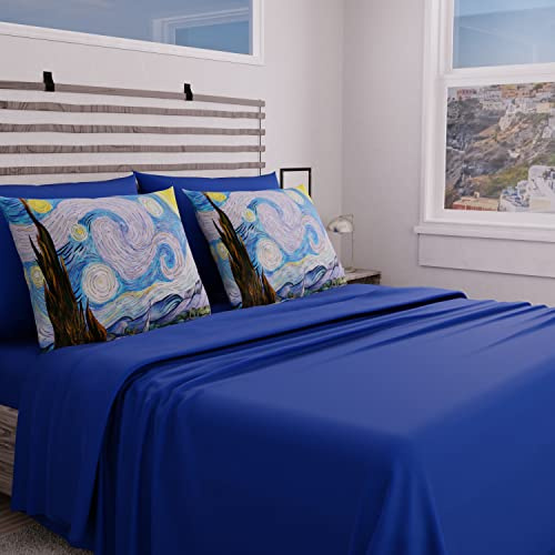 PETTI Artigiani Italiani - Set Completo Letto, Lenzuola Matrimoniali, Lenzuola Notte Stellata, Completo Letto Matrimoniale, Stampa solo su Federe 100% Made in Italy