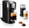 Nespresso Vertuo Next Deluxe - Macchina per caffè ed espresso, cromata pura, con montalatte Aeroccino, 1,1 litri, nero