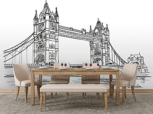 Oedim Fotomural Vinilo Adhesivo Trazos Puente de Londres, Vinilo Adhesivo Decorativo para Habitaciones, decoración para Paredes, Vinilo Adhesivo