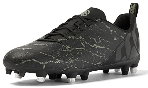 Canterbury Speed Team Soft Ground - Scarpe da Rugby da Uomo, Nero Gravity Grigio, 40.5 EU