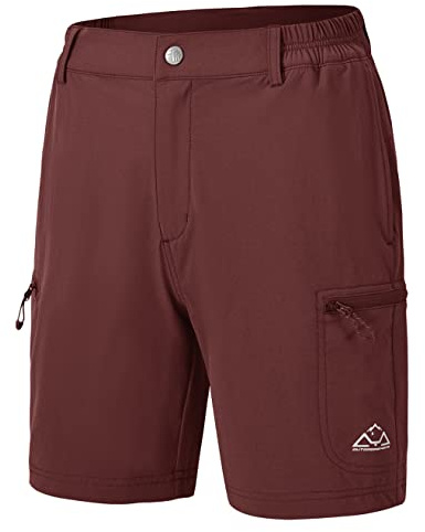 donhobo Damshorts lätta snabbtorkande ventilerande vandringsbyxor utomhus sport cargobyxor sommar Bermuda fritid korta byxor, Vinröd, M