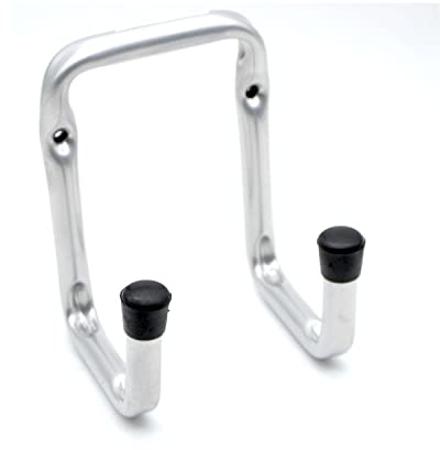 DOJA Barcelona | Ganchos para Colgar | 2 Soporte Doble Gancho Pared | 120 x 220 x 50 mm | Acero Galvanizado | Colgador Universal para Manguera Jardin, Silla Plegable Playa, Soporte Bicicletas Pared..