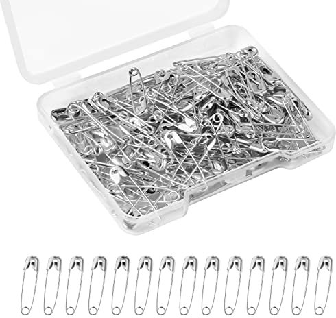 150 Stück Sicherheitsnadeln, 19mm Mini Sicherheitsnadeln für Kleidung Metall Sicherheitsnadel für Kleidung Nähen Basteln Schmuckherstellung (Silber)