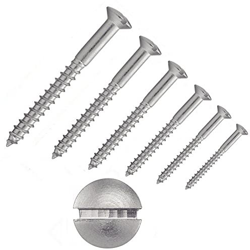 irsa24 200 Stk. Linsensenk Holzschrauben mit Schlitz 3,0 x 16 mm DIN 95 Edelstahl A4 Linsenkopf