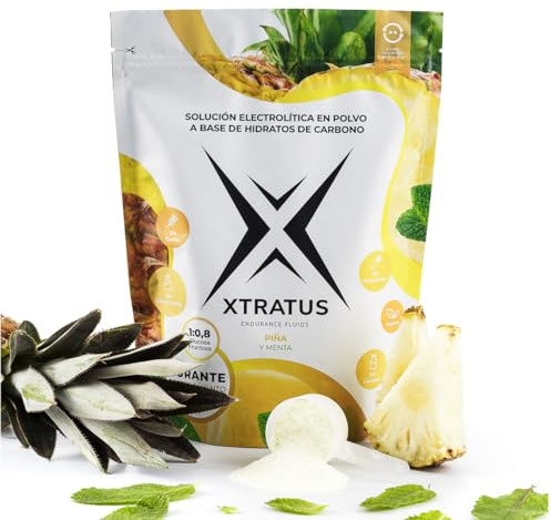 Bebida Deportiva De Carbohidratos Rápida Absorción Mezcla 1-0,8 Y Electrolitos Con Piña Menta Naturales Sin Aditivos Para Hidratación Energía Máxima XTRATUS
