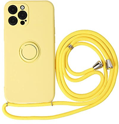 Rokmym Coque pour iPhone 11 avec Cordon de Collier Silicone avec Anneau Rotatif à 360 degrés Coque iPhone 11 TPU Bumper Coque[Lanière avec Cordon Réglable Longueur Chaîne] Housse pour iPhone 11