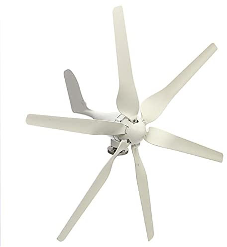AISINILALAO 8000W 12V/24V Generador de turbinas eólicas MPPT, 6 Cuchillas Generador de Viento Magnet Magnet Alternator Uso doméstico Aerogenerador, Blanco,24v
