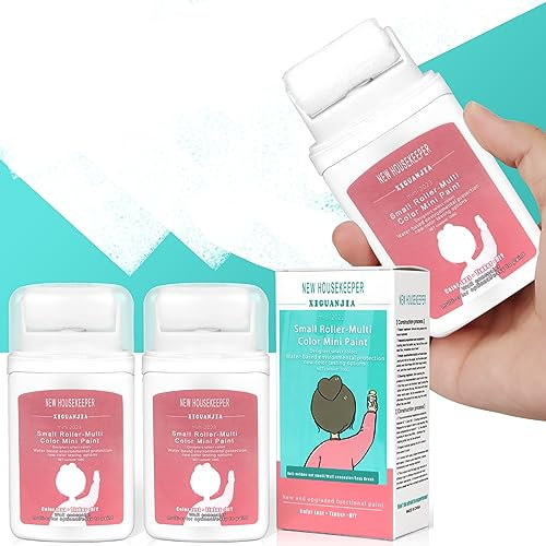 2 Stück Wandfarbe ausbessern weiß, Wandreparatur-rollbürste mit wandreparaturpaste, Farbroller wandfarbe, Farbe wand, Fleckenentferner wand für Graffiti Kratzer Flecken Risse und Beschädigte Wände