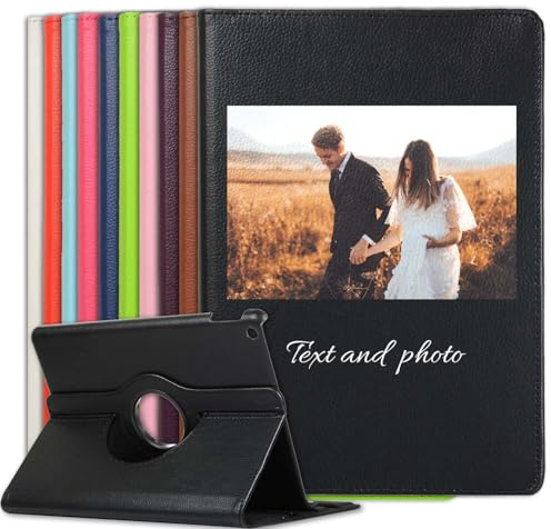 Sunrive Personalisierte hülle kompatibel mit iPad (A16) 11. 11 2025/iPad 10. Generation 2022 10,9,Buch-Flip Hüllen mit Flexibel Weiche TPU Rückseite Abdeckung,Etui mit Eigenem Foto Name Bild Text