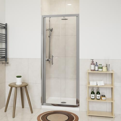 NRG 700 x 1900mm Bathroom Bi- Fold Shower Door Shower Enclosures Chrome Framed 6mm Glass