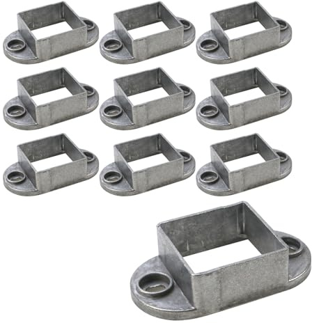 MY MIRONEY 10PCS 2 x 2 Square Post Flange Base Aluminum Alloy Floor Mount Post Flange Hardware Deck Railing Bracket for Fence or Deck