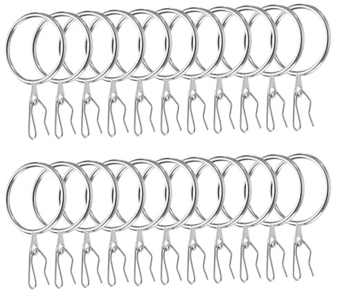 QUARKZMAN 40pz 1,5- Pollici Diametro Interno Anelli per Ganci Tende in Metallo Argento Ring per Tende Scorrevoli Occhielli Tendaggi con Ganci Tende Gancio Tendaggi