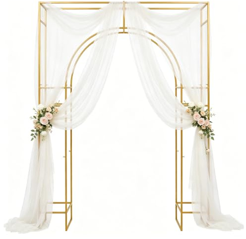 Arche de mariage, double couche, rectangulaire, en métal, arche de jardin, arche de mariage pour l'intérieur et l'extérieur, mariage, fête, jardin, décoration de banquet