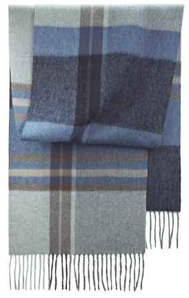 SEECOSY Schal aus 100% Kaschmir – Karierter Tartan-warmer, weicher Schal, Geschenk für Männer und Frauen