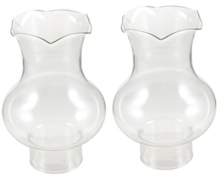 LIFKICH 2stücke Glaslampe Ersatz Für Petroleumlampe Klarer Lampenschirm Aus Für Kleine Öllampen Passend Für Öllampe Und Kerosinlampe