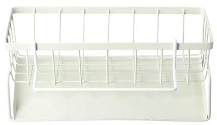 Gudalea 1 Stück Edelstahl Küchen Organizer, Spülbecken Organizer Arbeitsplatte, Waschbecken Organizer Schwammhalter, mit Geneigte Ablaufschale, für Küche und Badezimmer, Weiß