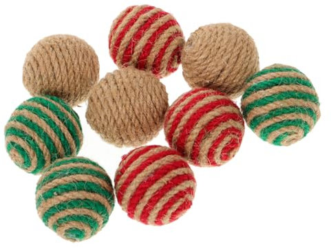 HAPINARY 9stücke Teiliges Katzenspielzeug Aus Buntem Hanfseil Interaktive Bälle Für Kätzchen Und Katzen Langlebig Sicher Zur Beschäftigung Und Trainingsförderung Weihnachtliche Farbvariatio