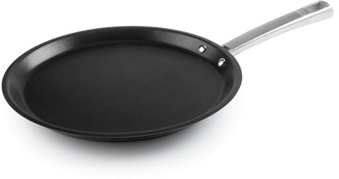 Lacor - 45729 - Crepera Foodie, Acero inoxidable 18/10, Antiadherente QuanTanium reforzado con Titanio, Sin PFOA, Mango Ergonómico, Fondo Termodifusor Sandwich, Apta para Inducción, Ø28 cm