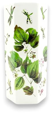 AcaciaHome Durable Ceramic Round Umbrella stand–Perfect Holder for Home, Office, & Entryway - Adds a Sophisticated Touch to Living Spaces for Canes, & Walking Sticks (Green Big leaf)