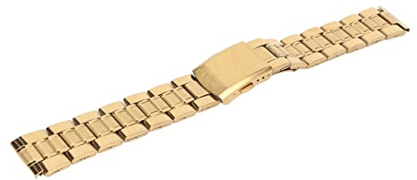 Phefop Bracelet de Montre en Acier Inoxydable, Fermoir Double Boucle Dégagement Rapide, Sangle Métallique pour Hommes et Femmes, Or (12mm)