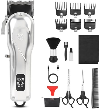 Maquina De Afeitar Hombre, Maquina De Cortar Pelo Hombre Todo En 1, Electrica Recortadora De Barba Con 10 Peines Guía, Hombre Peluquería Kit Para Pelo Vello Corporal Nariz Orejas (Traje A)