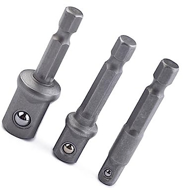 OSALADI 3pcs Ball Joint Sleeve Socket Adapter Set for Power Tool Accessories Includes and Square Impact Socket Extension Connector for Use Power Drill Bit Adapter and Other Drill Bits