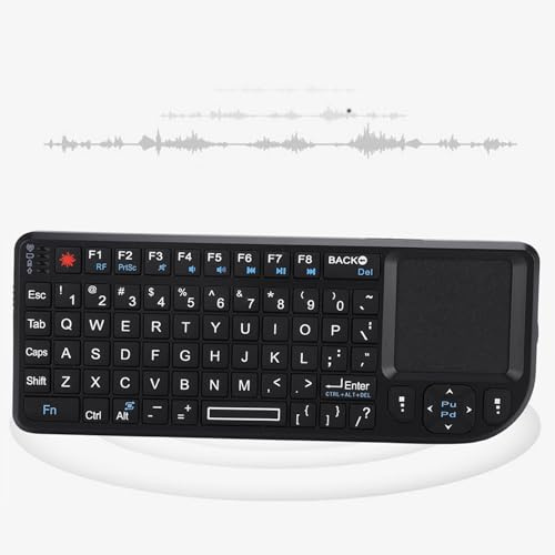 equlup Clavier Tactile sans Fil à 2,4 GHz, Rechargeable Mince USB Touchpad Backlit Touch 15x5.9x1.3cm / 5.9x2.3x0.5 Pouce à Distance avec LaserPointer trackpad pour Android