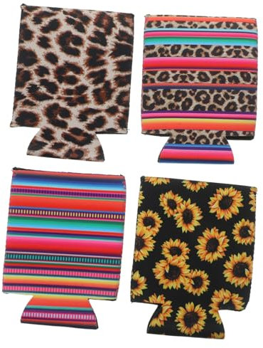 Ipetboom 4pezzi Manicotti Riutilizzabili in Neoprene Per Lattine Isolatori Per Lattine Bevande Coperture Per Antiscottatura Supporto Per Manicotti Per Fredde