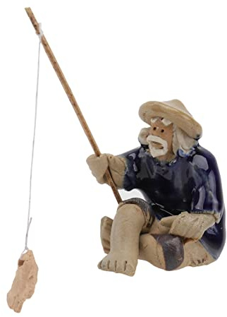 RORPOIR Fishing Decorations Fish Tank Bubbler Ornaments Garden Ornaments Realistic Fisherman Figure for Home Outdoor