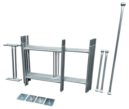 Toptower Classic Scaffolding Tower 3.8m (Working Height) 4' x 2'6 Base Size DIY Galvanised Scaffold Tower (Frames ONLY Option)