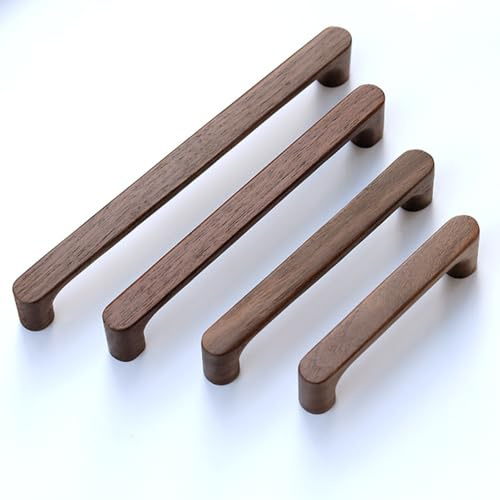 Yeandshi 2 st brun natura valnöt trä möbelhandtag 160 mm hål center kökshandtag garderob byrå dra dörr garderobsknoppar drar för skåp låda skåp skåp