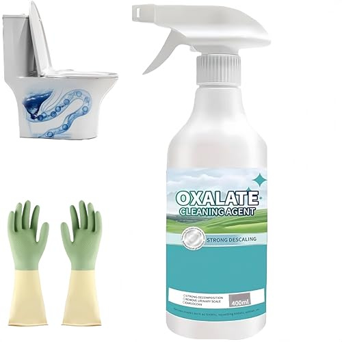 Detergente multiuso per WC ad alta concentrazione di acido ossalico, rimuove calcare, ruggine e macchie di acqua dura, efficace con i guanti (1Pezzo)