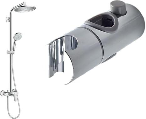 Verstellbare Duschhalterung – Klemme für Duschstange, Brausehalterung | Drehbare Duschkopfhalterung für Badezimmerwand, Handbrausehalterung, Ersatzbrausearmzubehör, Klemmbefestigung für Duschstange