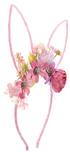 Hasenohren Haarband für Dekoratives Stirnband für Partys Cosplay und Festivals Blumenmotiv und Fotorequisite und Kostümzubehör