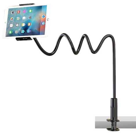 Vroxdrez Schwanenhals Tablet Halterung, Tablet Halter – Flexibler 76cm Arm fürs Bett, Sofa & Schreibtisch – Kindle Halterung Bett, Schwanenhals Tablet Halterung für Handy, Switch & Kindle Fire HD