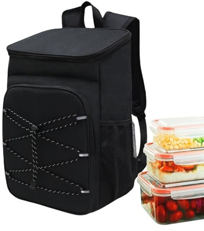Sac à dos isotherme pour déjeuner - Sac à dos isotherme - Sac à dos anti-fuite avec poches latérales - Boîte alimentaire portable haute performance - Sac à dos isotherme étanche
