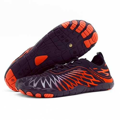 BRONOIR Zapatos descalzos con cobre, flexibles, Naranja, 11-11.5 Wide Women/9-9.5 Wide Men